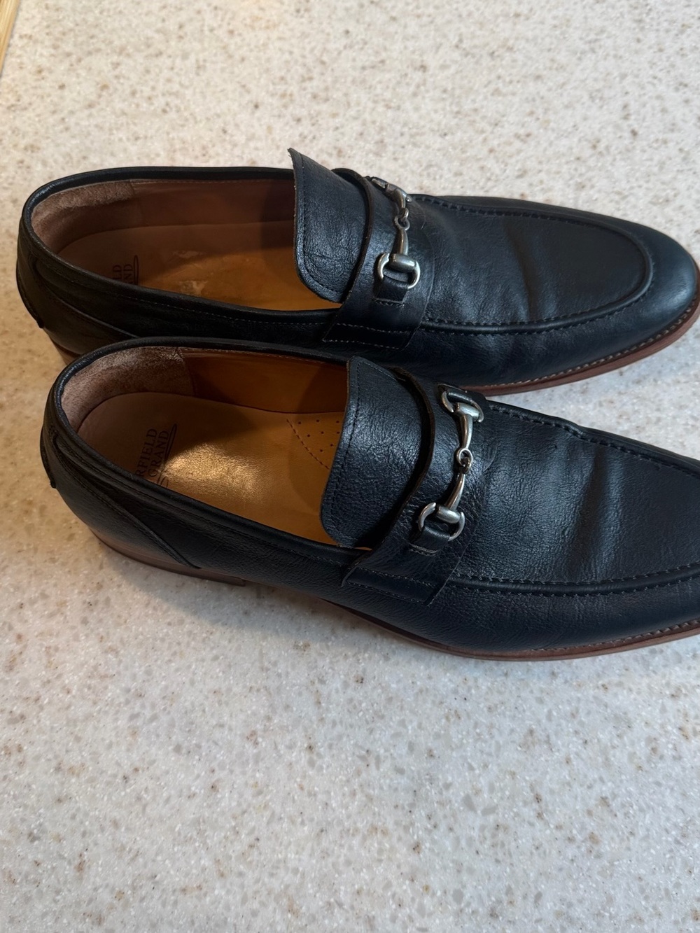 Warfield & Grand Black Leather Bit Loafers